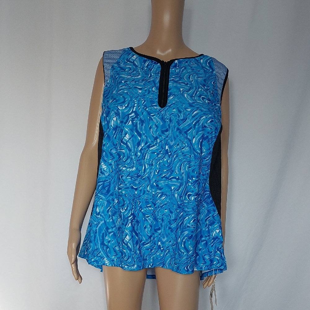 Angel Season Plus Size one Piece Swimsuit From Zipper Closure Blue Black 5XL